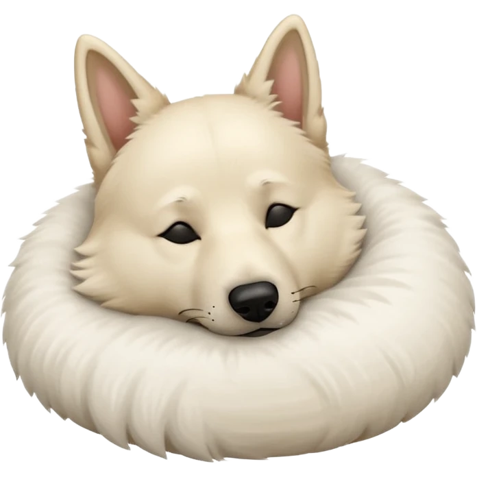 White Belgian shepherd dog sleeping emoji