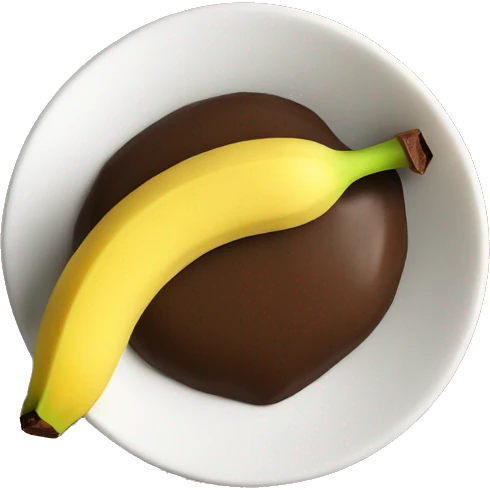 Banana dipped in chocolate emoji