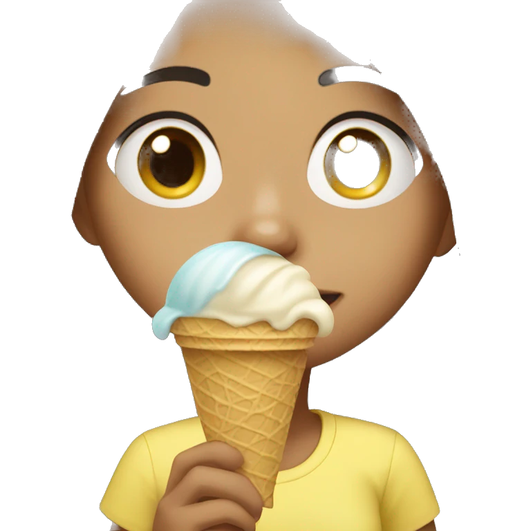 a girl eating ice cream emoji