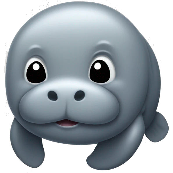 Gray Manatee a with Winking Face emoji