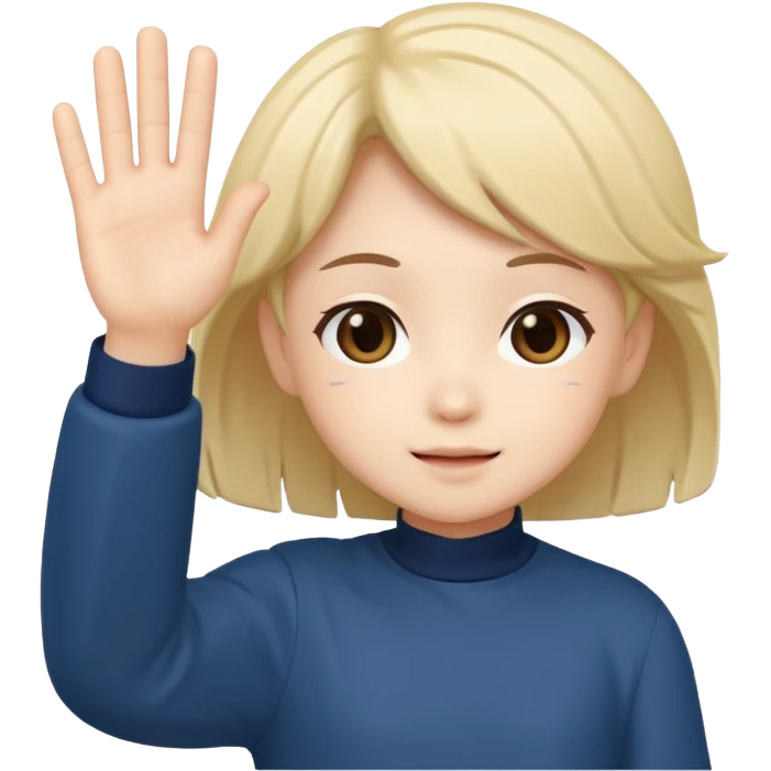 A chibi anime character waving emoji