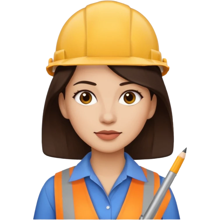 architect woman light skinned dark brown hair emoji