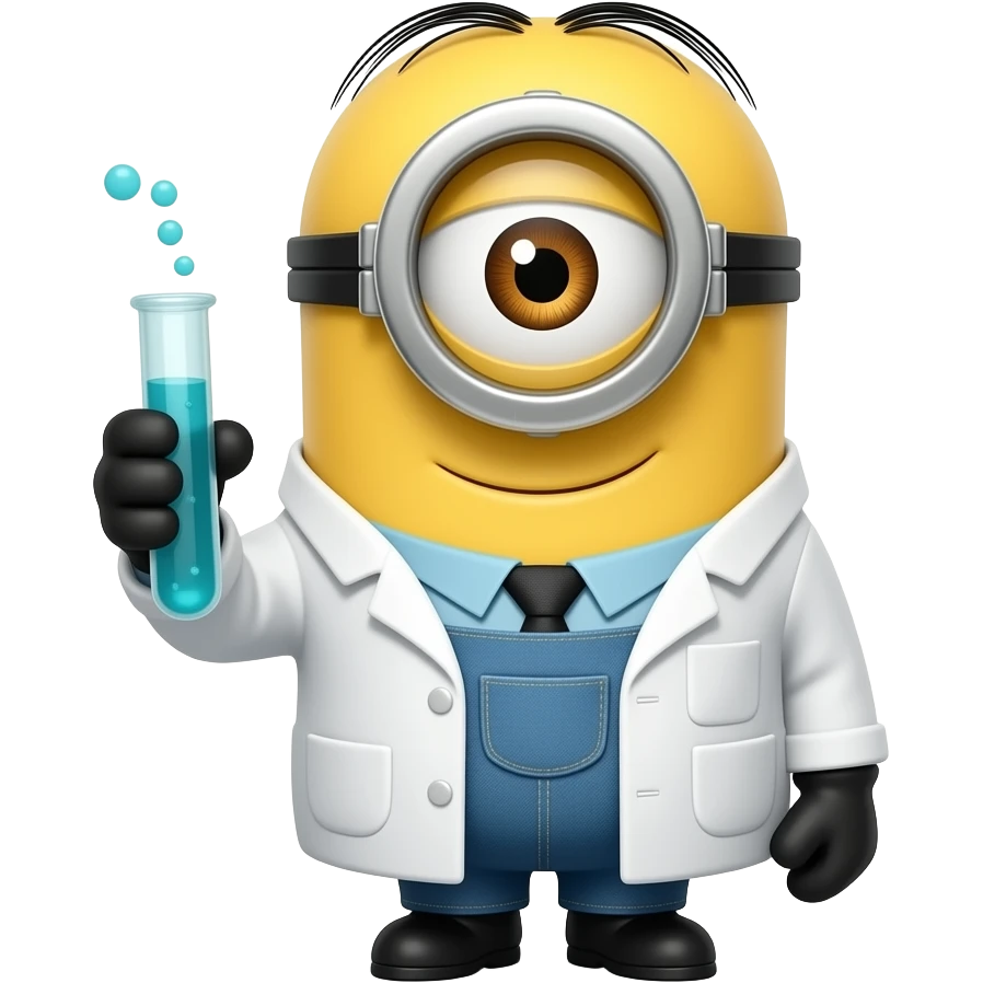 1 eyed minion as a scientist emoji