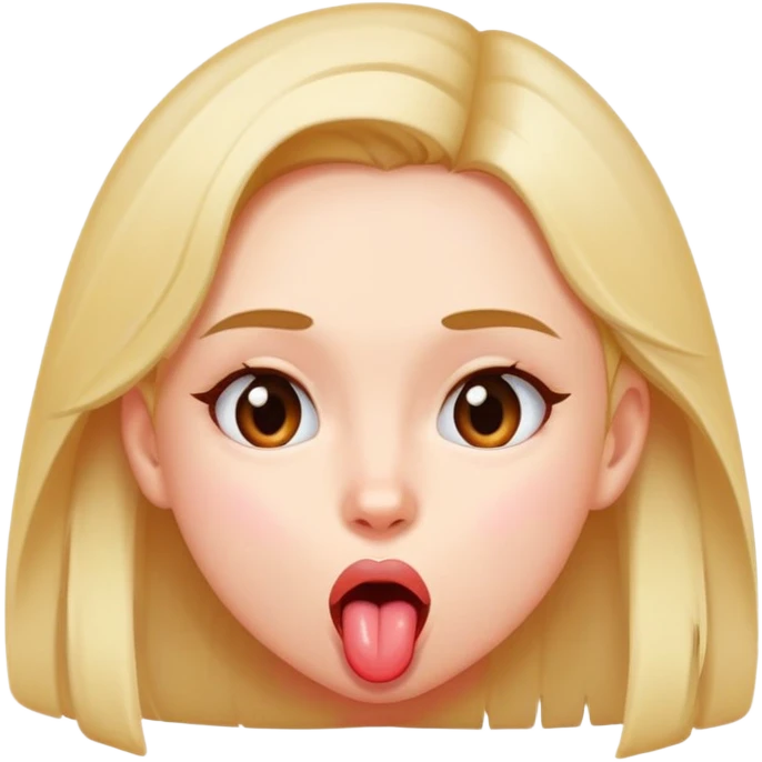 A girl with her tongue out wiggling it side to side emoji