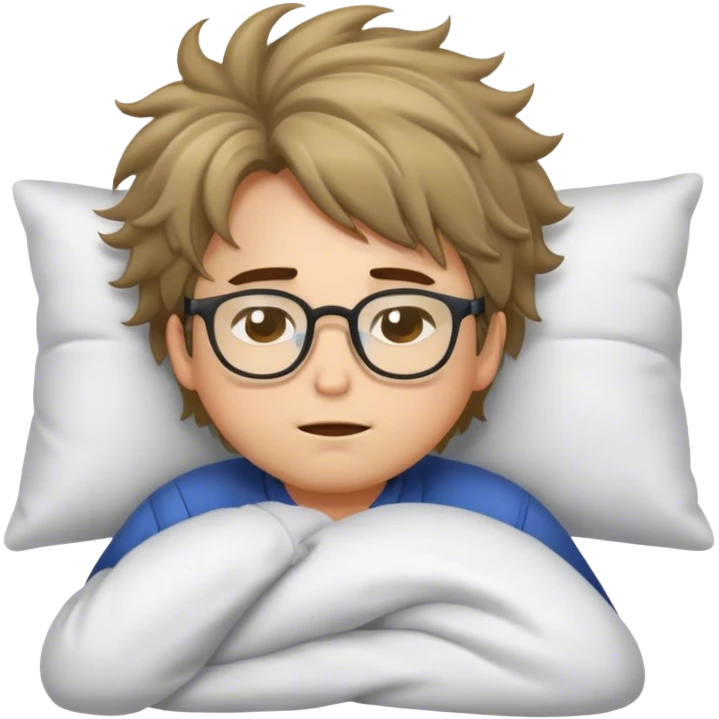 Sleepy boy in glasses emoji