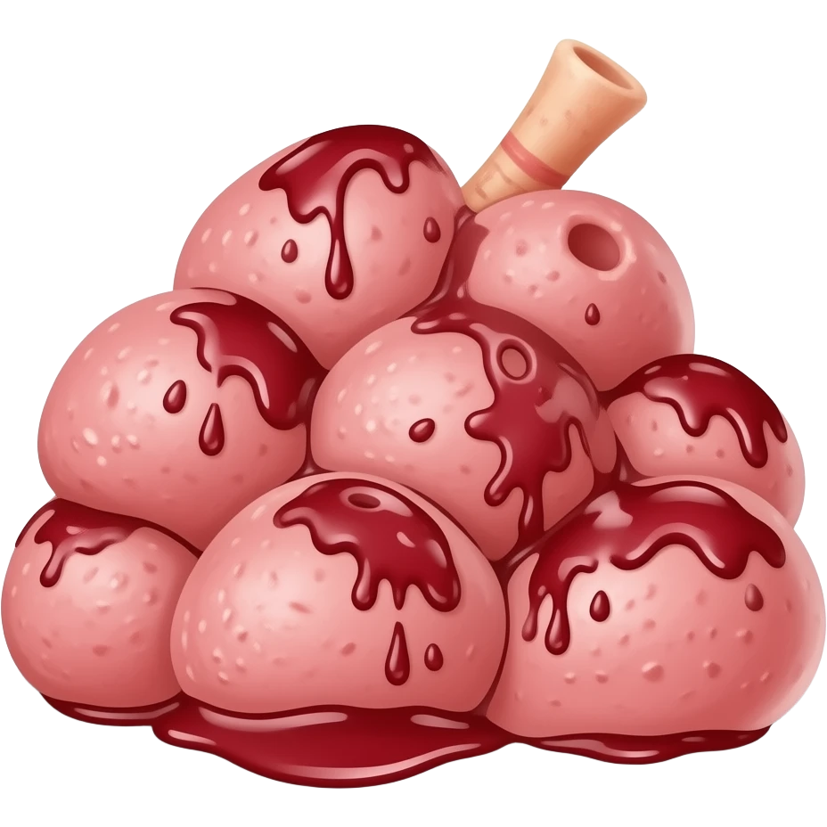 PNG 3D render iPhone emoji Bloody pile of guts emoji