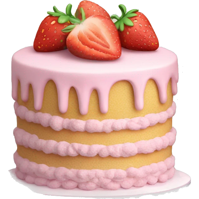 Pastel Birthday cake with strawberry emoji