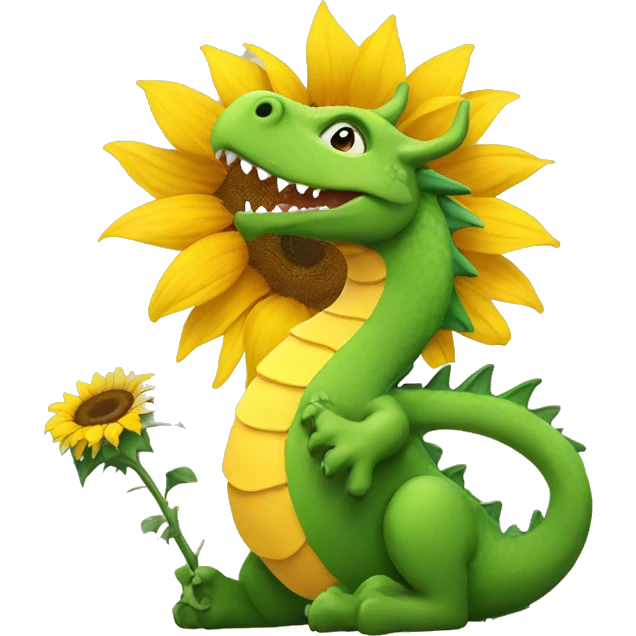 Dragon With Sunflower emoji