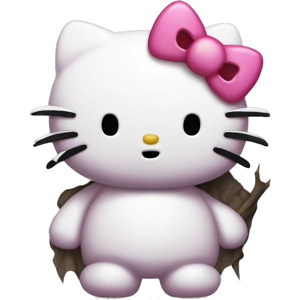 hello kitty with scary emoji