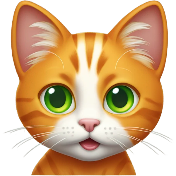 clueless orange cat with green eyes emoji