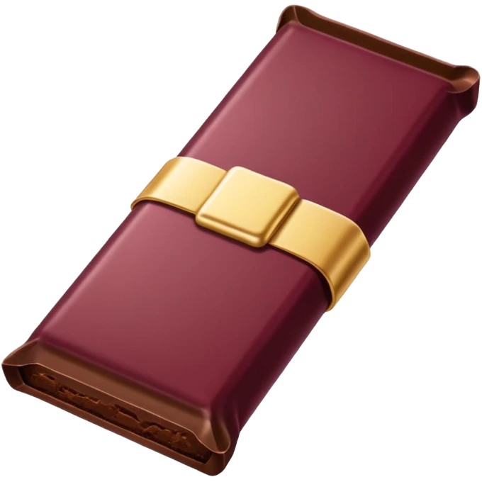 chocolate bar in burgundy paper emoji