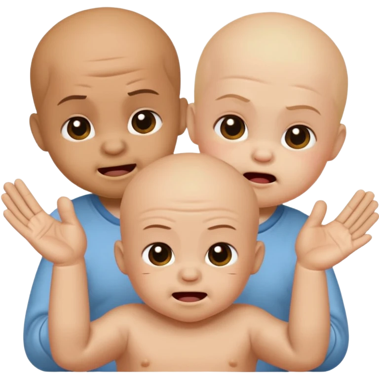 composed of 3 baby 67 brainrots, they all appear to have different emotions. The one on the middle appears to be happy doing the 67 hand gesture while blushing, the one on the right looks angry, looking to fight, and finally, the one on the left looks sad, tired. emoji