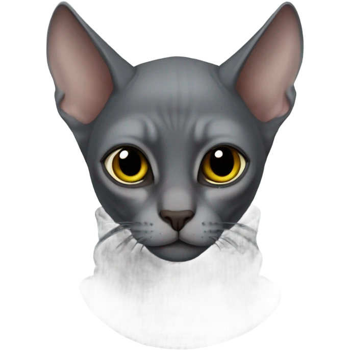 gray sphinx cat in a black balaclava emoji