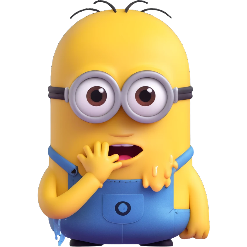 crying minion with tears emoji
