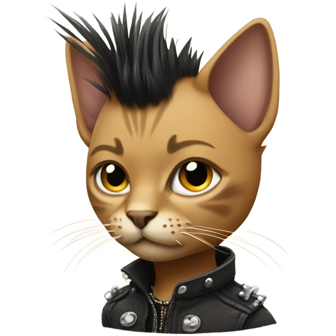 cat with moño punk emoji