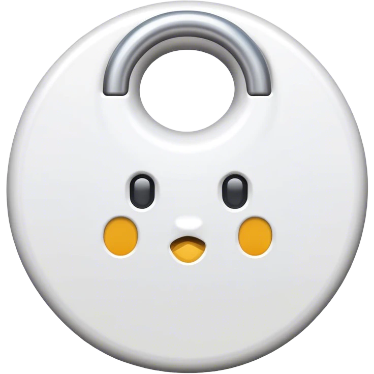 white cute circle lock emoji