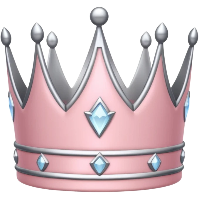 light pink and silver simple crown emoji