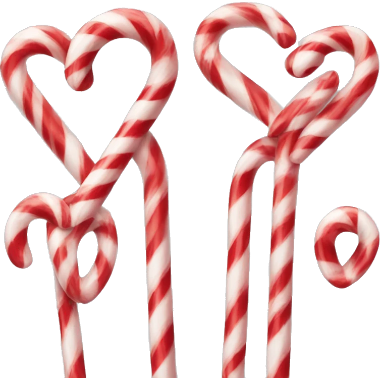 Candy cane heart shaped emoji