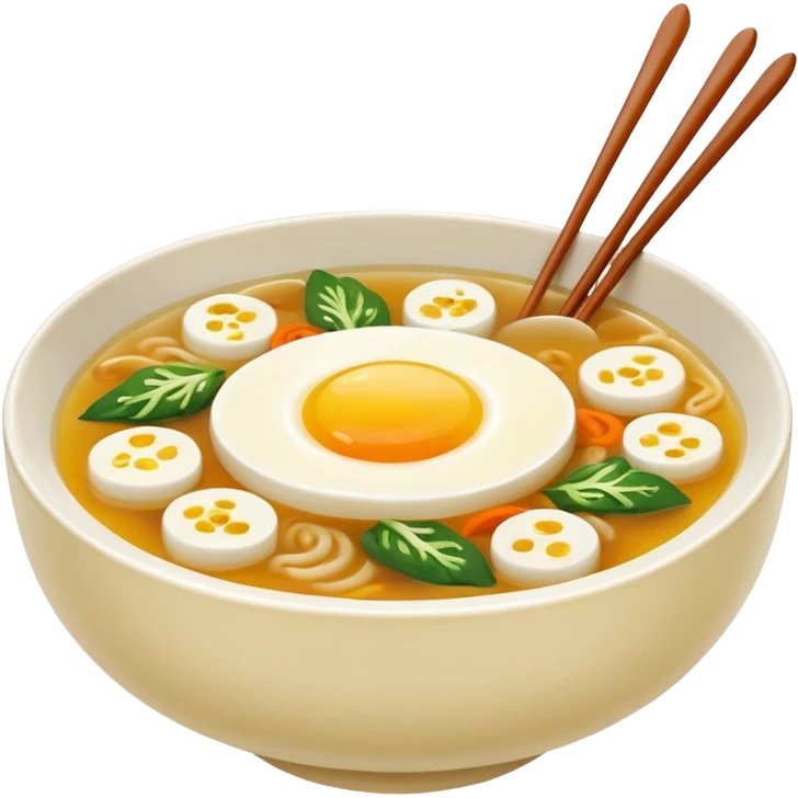 Make an emoji of tteokguk, a traditional Korean food. emoji