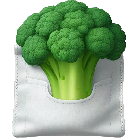 Pocket sized broccoli bag emoji