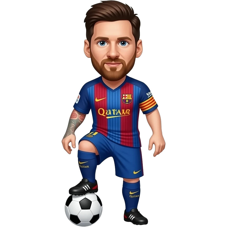 Create Messi with a ball at his feet emoji