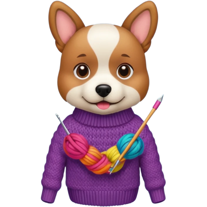dog knitting a sweater emoji