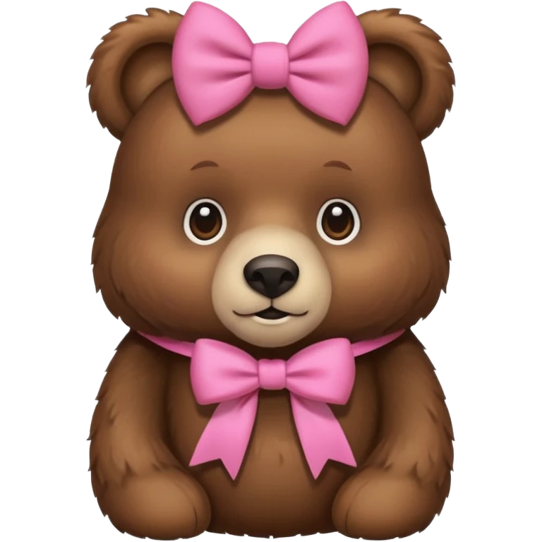 Bear wearing a pink bow emoji