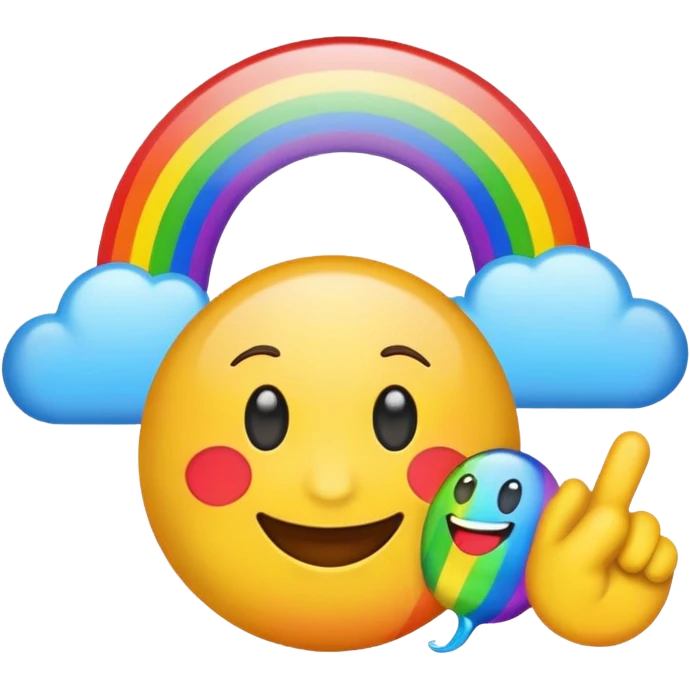emoji with rainbow  emoji
