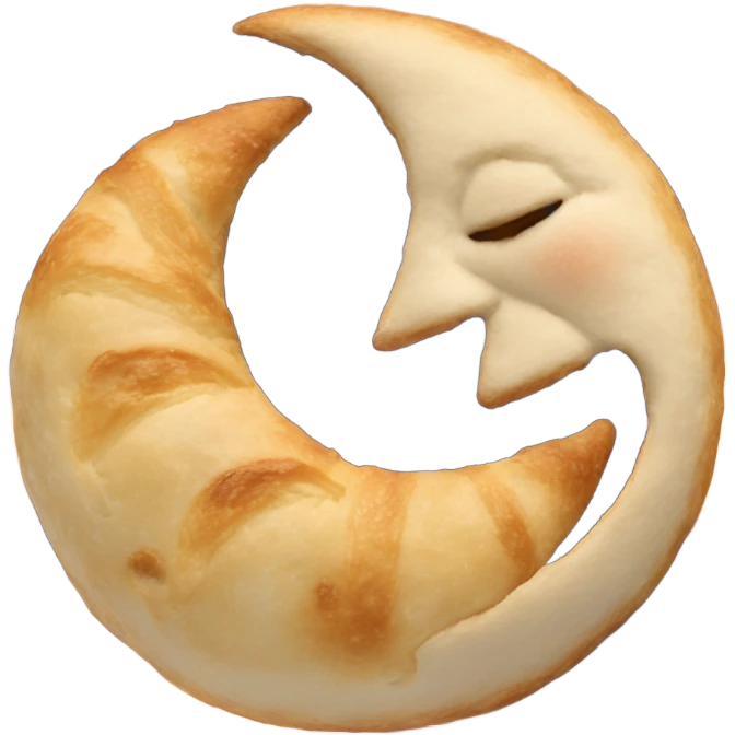 A moon made with croissant emoji