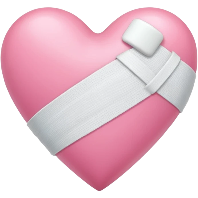 a pink heart con una venda blanca enconviendole en la parte en la parte de arriba  emoji