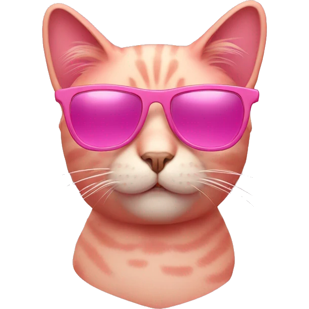 Pink cat with sunglasses  emoji