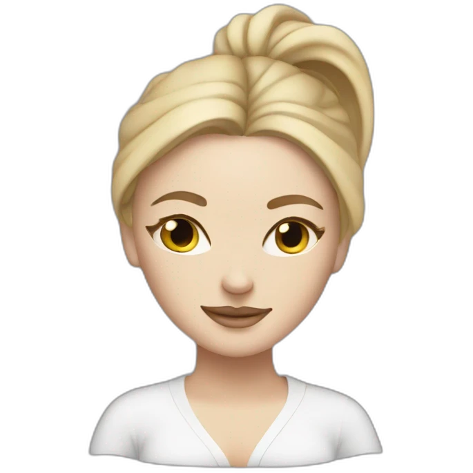 white girl with spa mask relaxing emoji