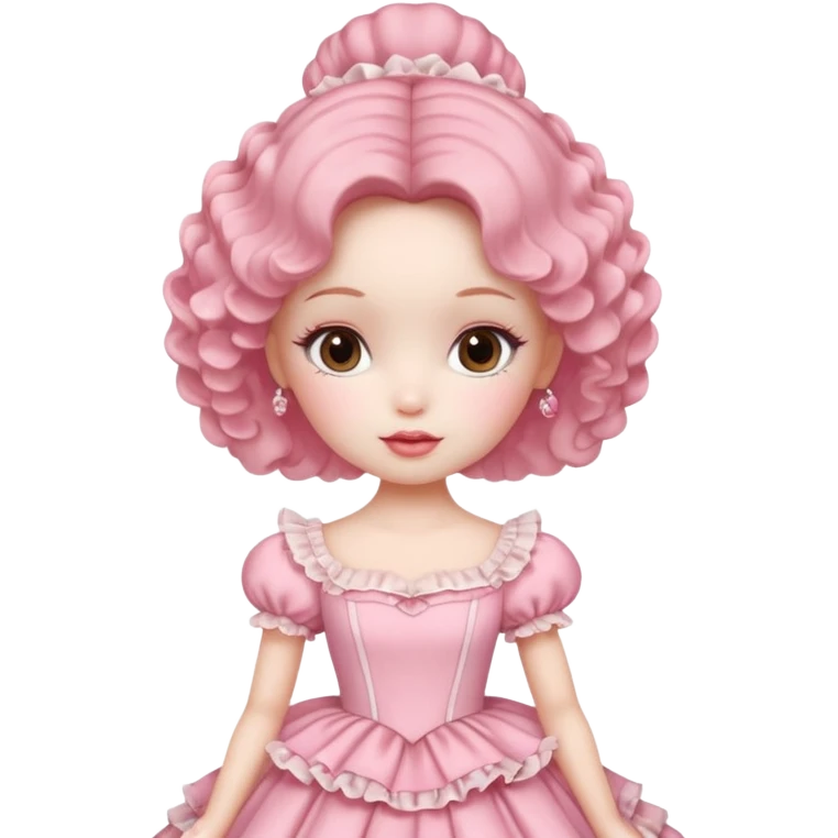 a coquette doll with a pretty dress emoji