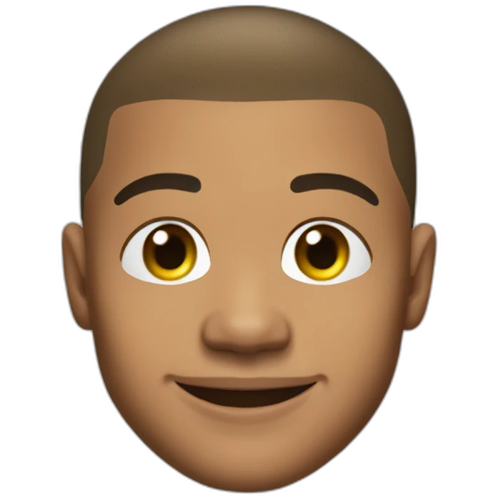 kylian mbappe, close up, smiling emoji