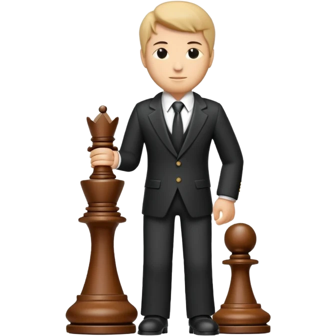 A chess piece wearing a suit emoji