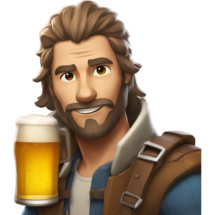 personaje de free fire tomando cerveza emoji