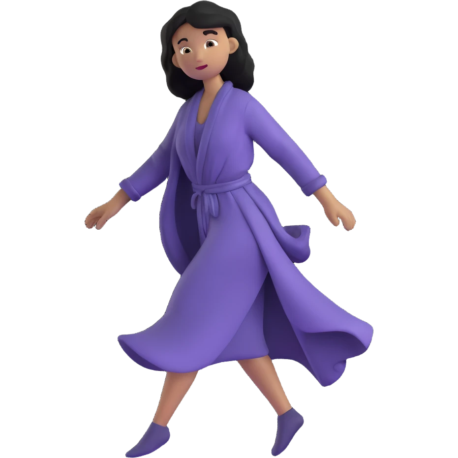 person with hair and clothes gently flowing in a refreshing summer breeze emoji