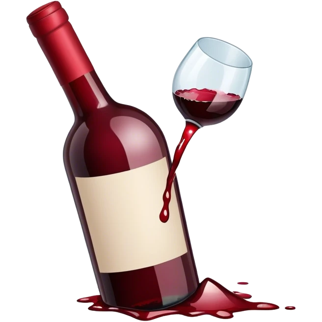 red wine broke glass bottle emoji