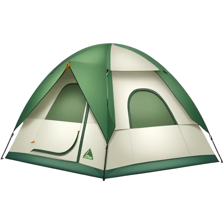 white and green camping tent emoji
