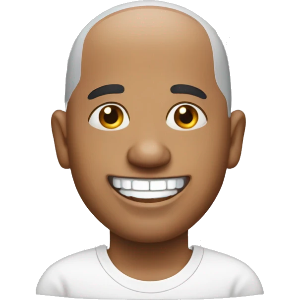 bald man with earrings with silver teeth emoji