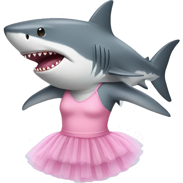 Shark wearing a pink tutu emoji