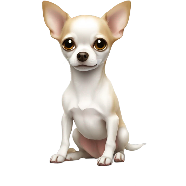 white small chihuahua with with light brown patches emoji