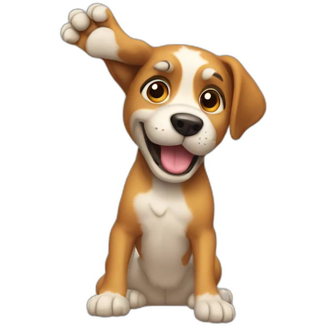 Dog waving emoji
