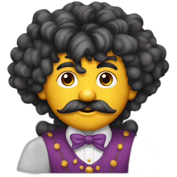 Chico trigueño con peluca de payaso  emoji