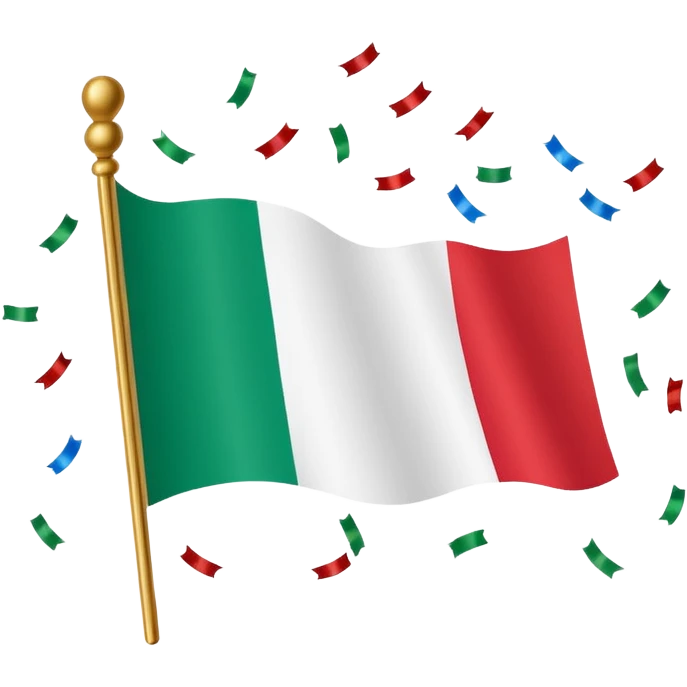 Italy flag with confetti emoji