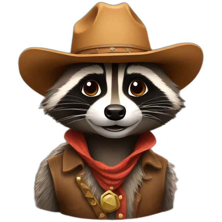 racoon wearing cowboy hat emoji