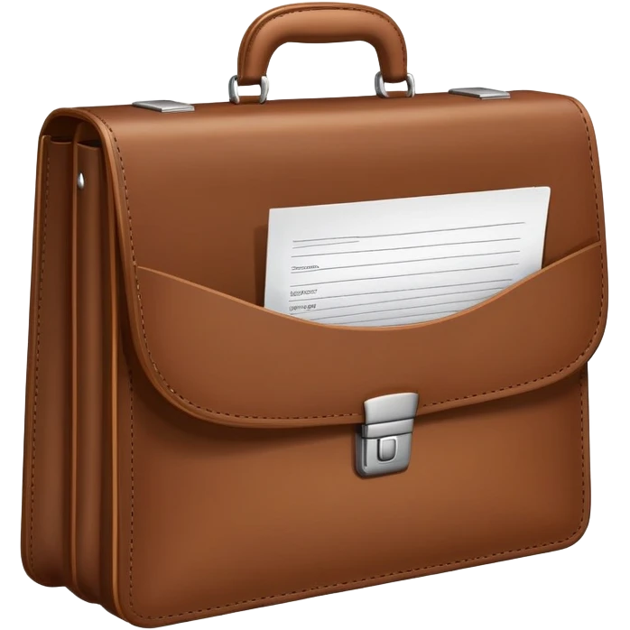 Professional briefcase with document papers emoji