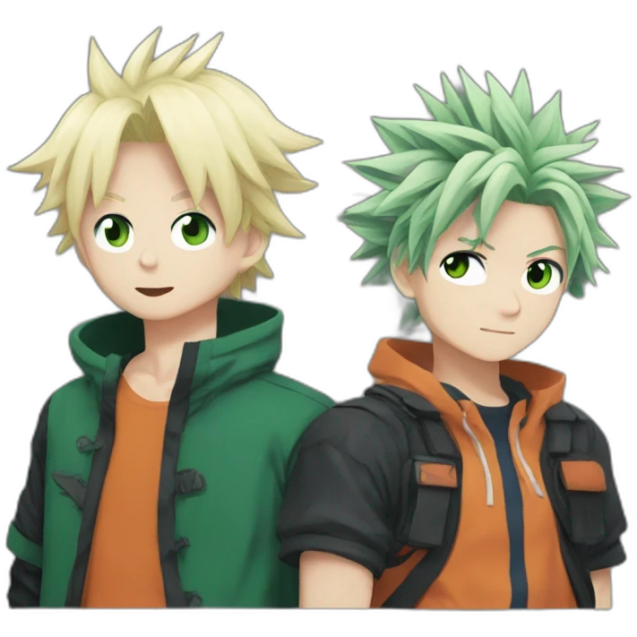 bakugo et shoto tirent deku emoji