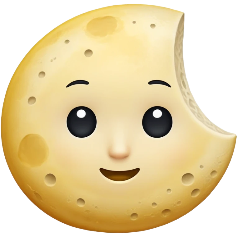 A half moon with a curious expression emoji