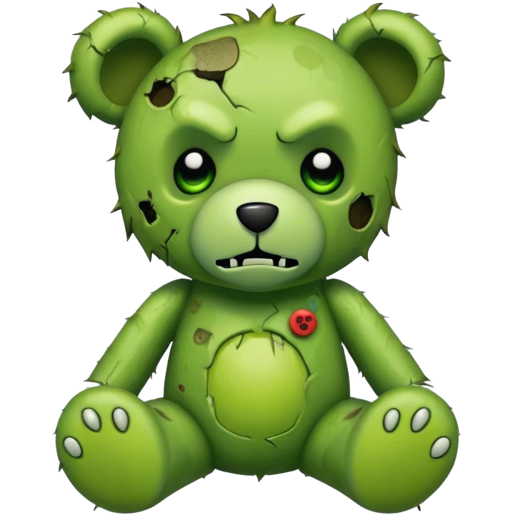 cute green zombie teddy bear emoji